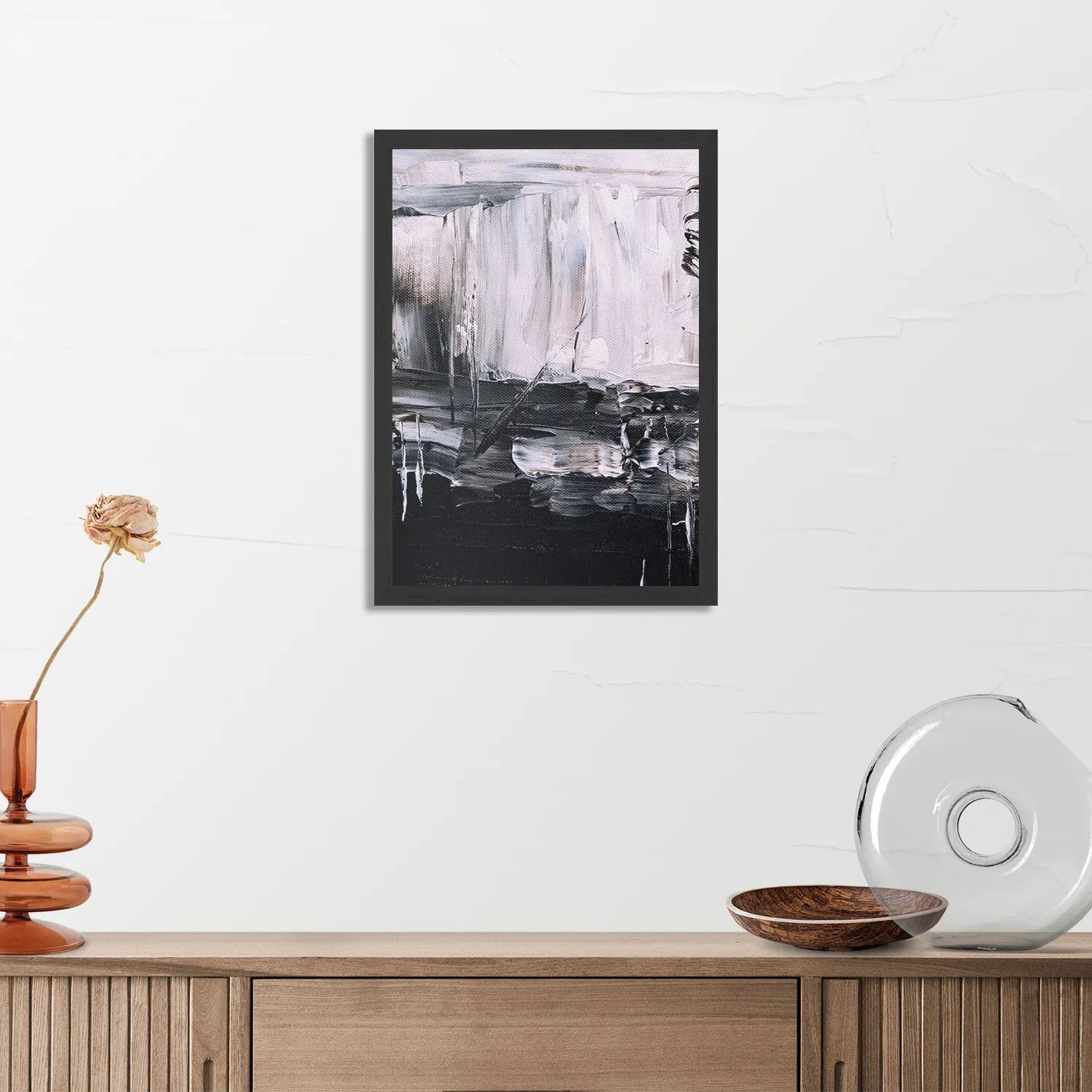 Poster Zwart wit schilderwerk Rechthoek Verticaal Met Lijst Template PBL 50 70 Verticaal Abstract 17 3