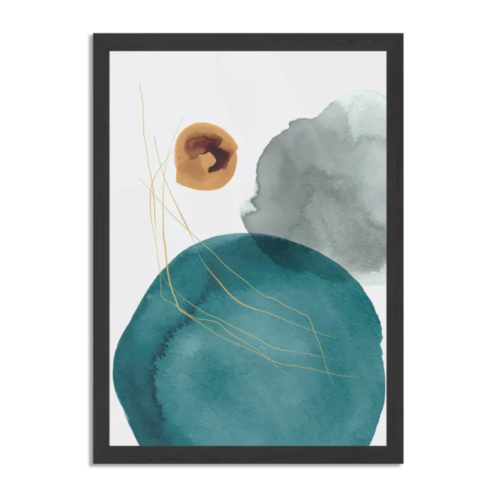 Poster Abstract Cirkels Multikleur 01 Rechthoek Verticaal Met Lijst Template PBL 50 70 Verticaal Abstract 20 1