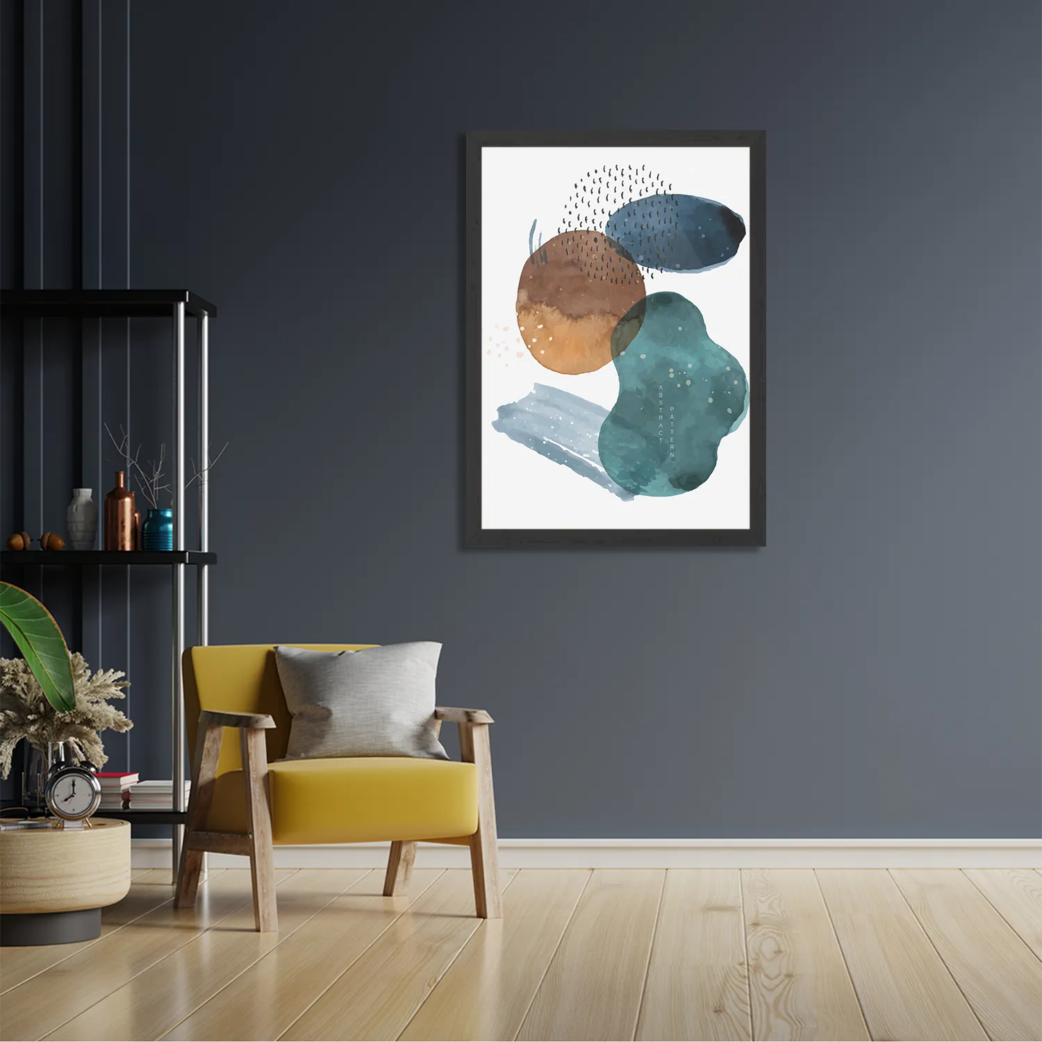 Poster Abstract Cirkels Multikleur 02 Rechthoek Verticaal Met Lijst Template PBL 50 70 Verticaal Abstract 34 2
