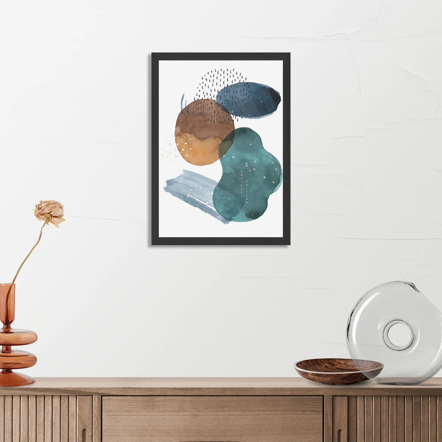 Poster Abstract Cirkels Multikleur 02 Rechthoek Verticaal Met Lijst Template PBL 50 70 Verticaal Abstract 34 3