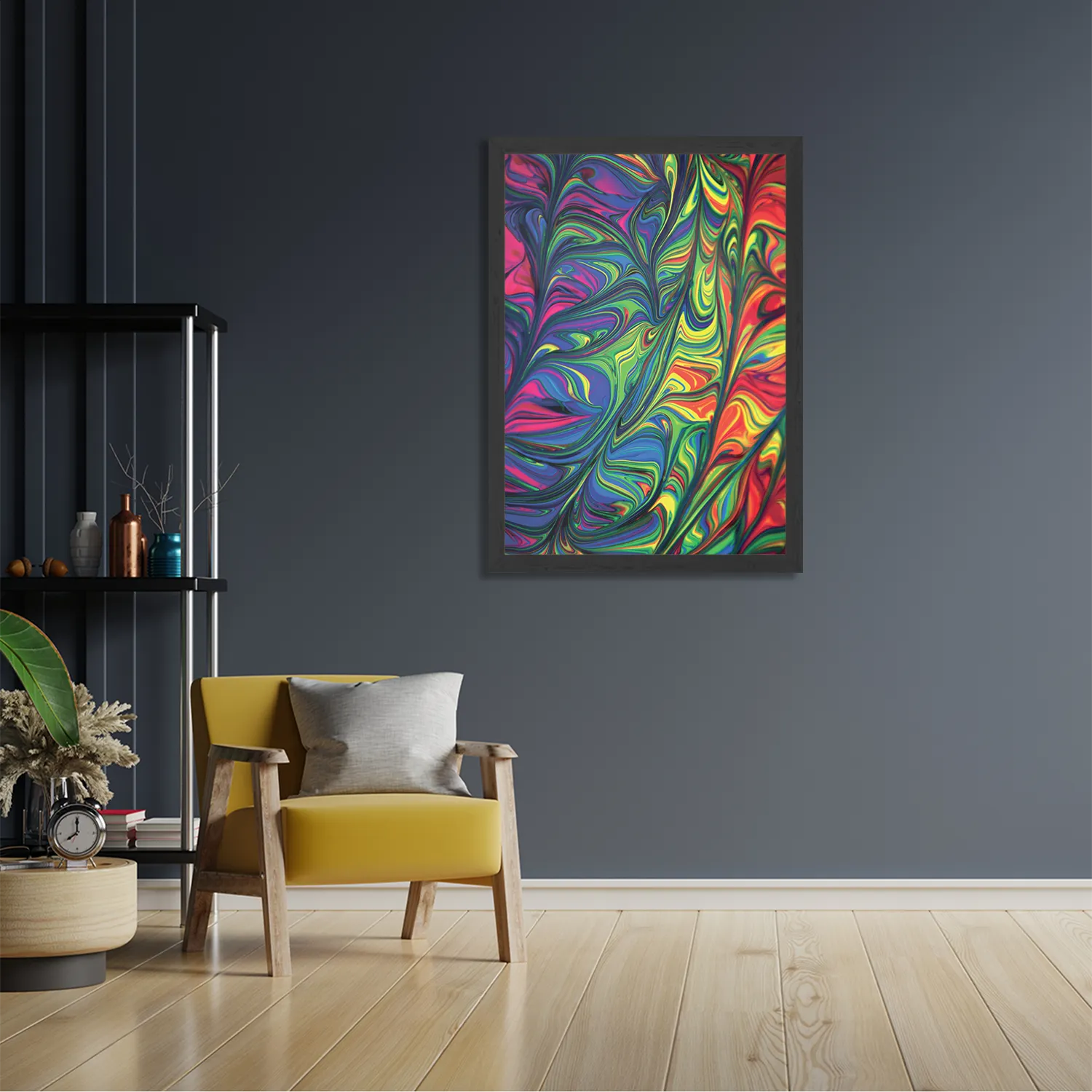 Poster Verf Kleuren Gemengd Rechthoek Verticaal Met Lijst Template PBL 50 70 Verticaal Abstract 37 2