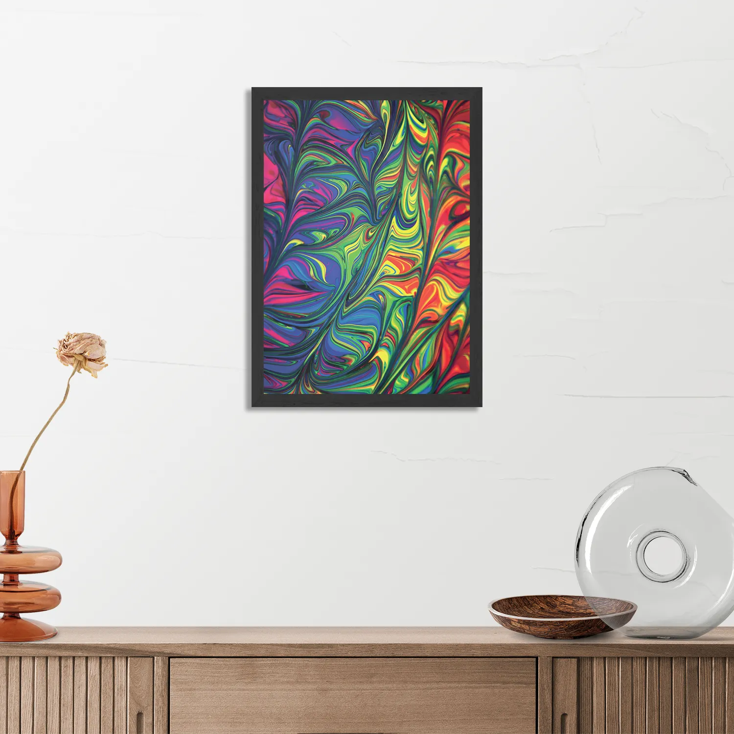 Poster Verf Kleuren Gemengd Rechthoek Verticaal Met Lijst Template PBL 50 70 Verticaal Abstract 37 3