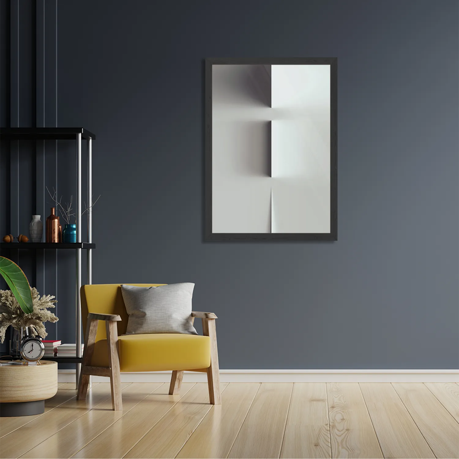 Poster Abstract Witte Kunst Rechthoek Verticaal Met Lijst Template PBL 50 70 Verticaal Abstract 41 2