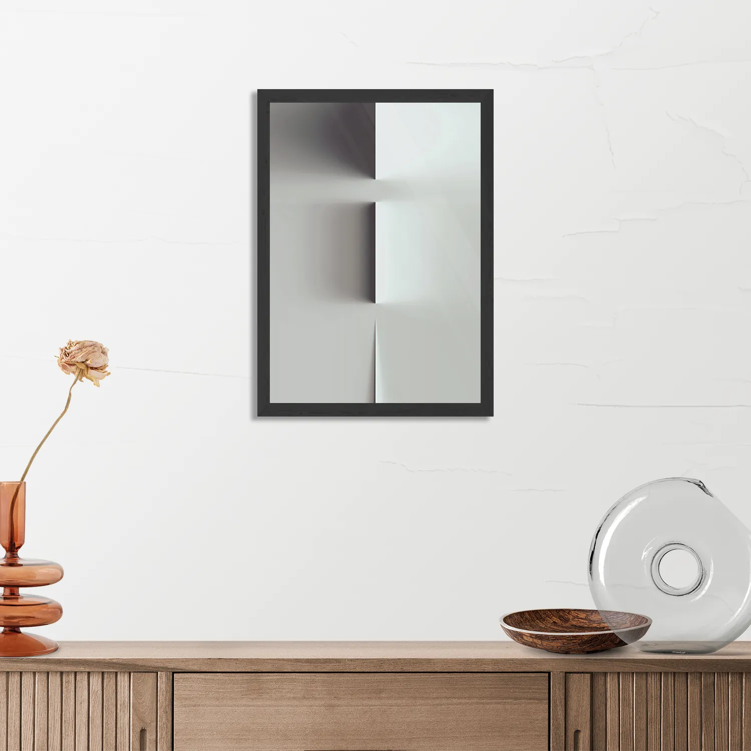 Poster Abstract Witte Kunst Rechthoek Verticaal Met Lijst Template PBL 50 70 Verticaal Abstract 41 3