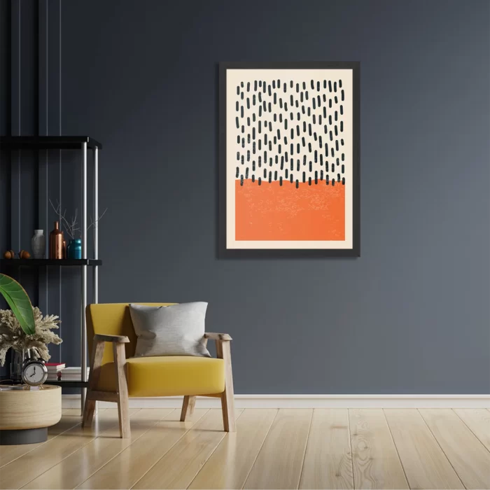 Poster Scandinavisch Oranje Rechthoek Verticaal Met Lijst Template PBL 50 70 Verticaal Abstract 60 2