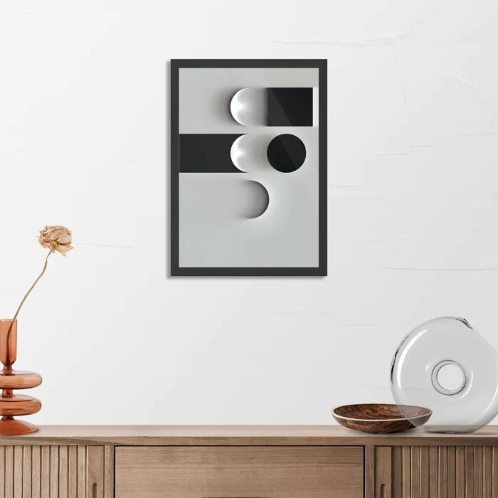 Poster Scandinavisch Wit met Zwart Element 02 Rechthoek Verticaal Met Lijst Template PBL 50 70 Verticaal Abstract 62 3