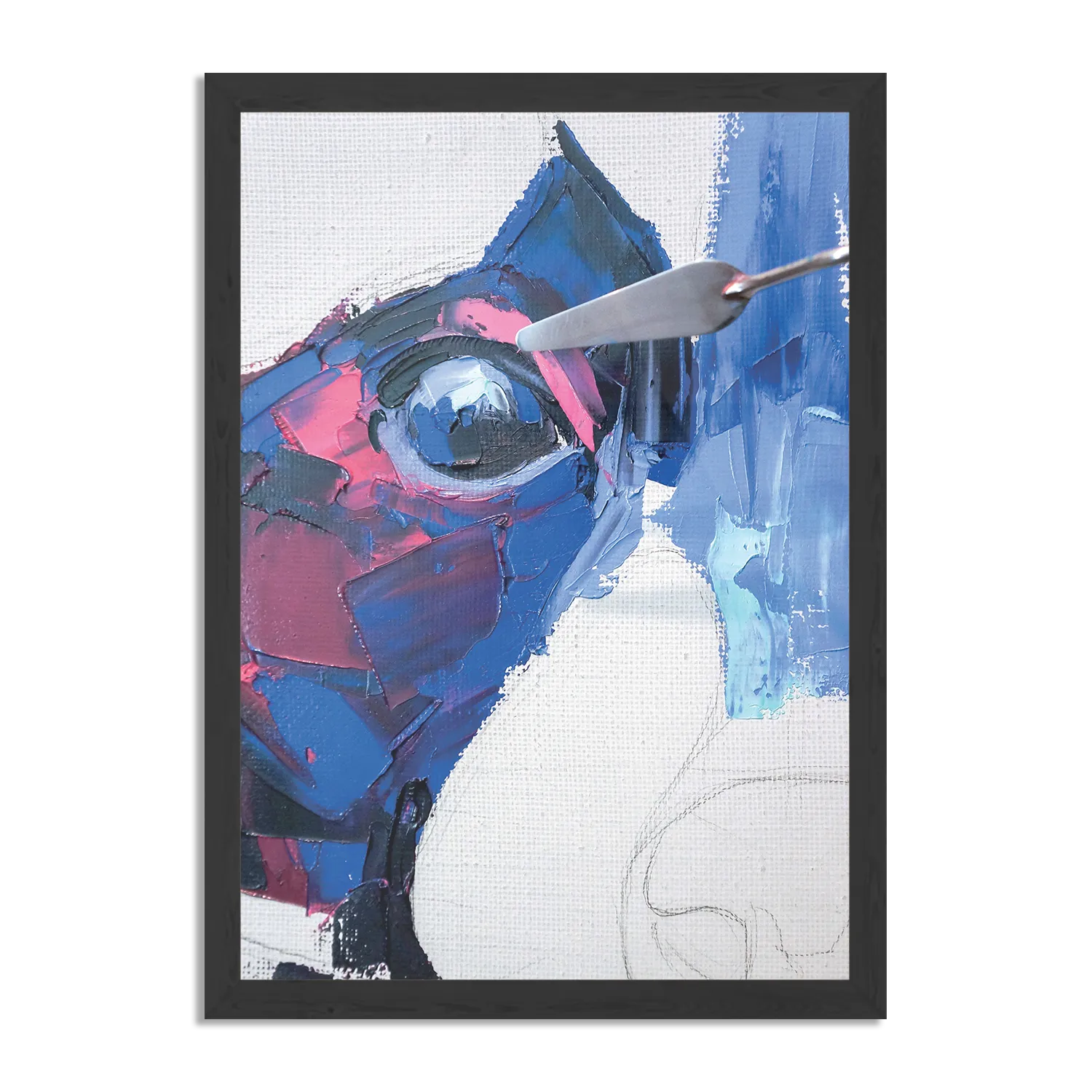 Poster Niet Afgeschilderde Dierenkop Kleurrijk Rechthoek Verticaal Met Lijst Template PBL 50 70 Verticaal Abstract 76 1