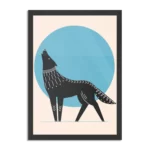 Poster Abstract Wolf Rechthoek Verticaal Met Lijst Template PBL 50 70 Verticaal Abstract 88 1