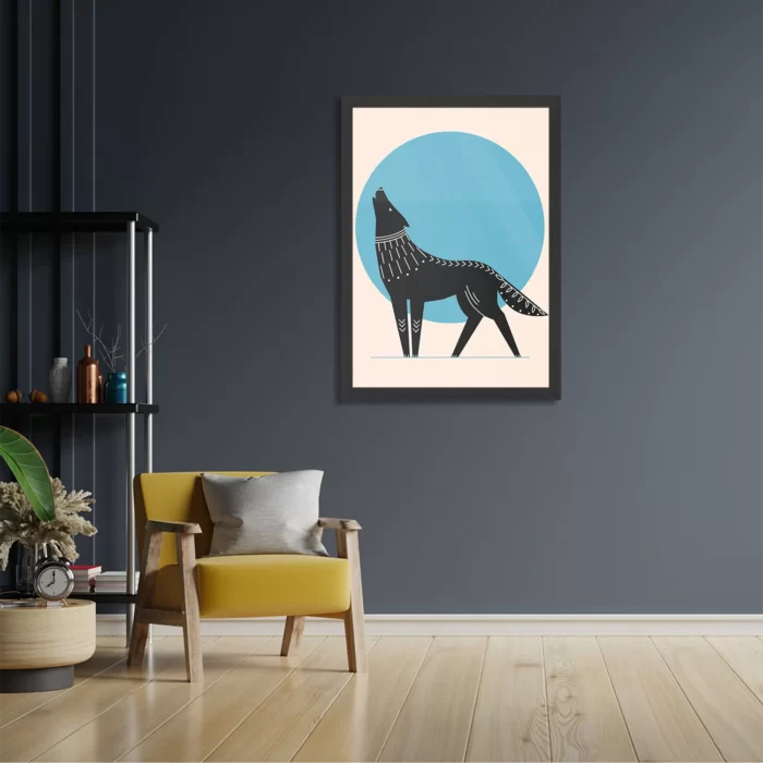 Poster Abstract Wolf Rechthoek Verticaal Met Lijst Template PBL 50 70 Verticaal Abstract 88 2