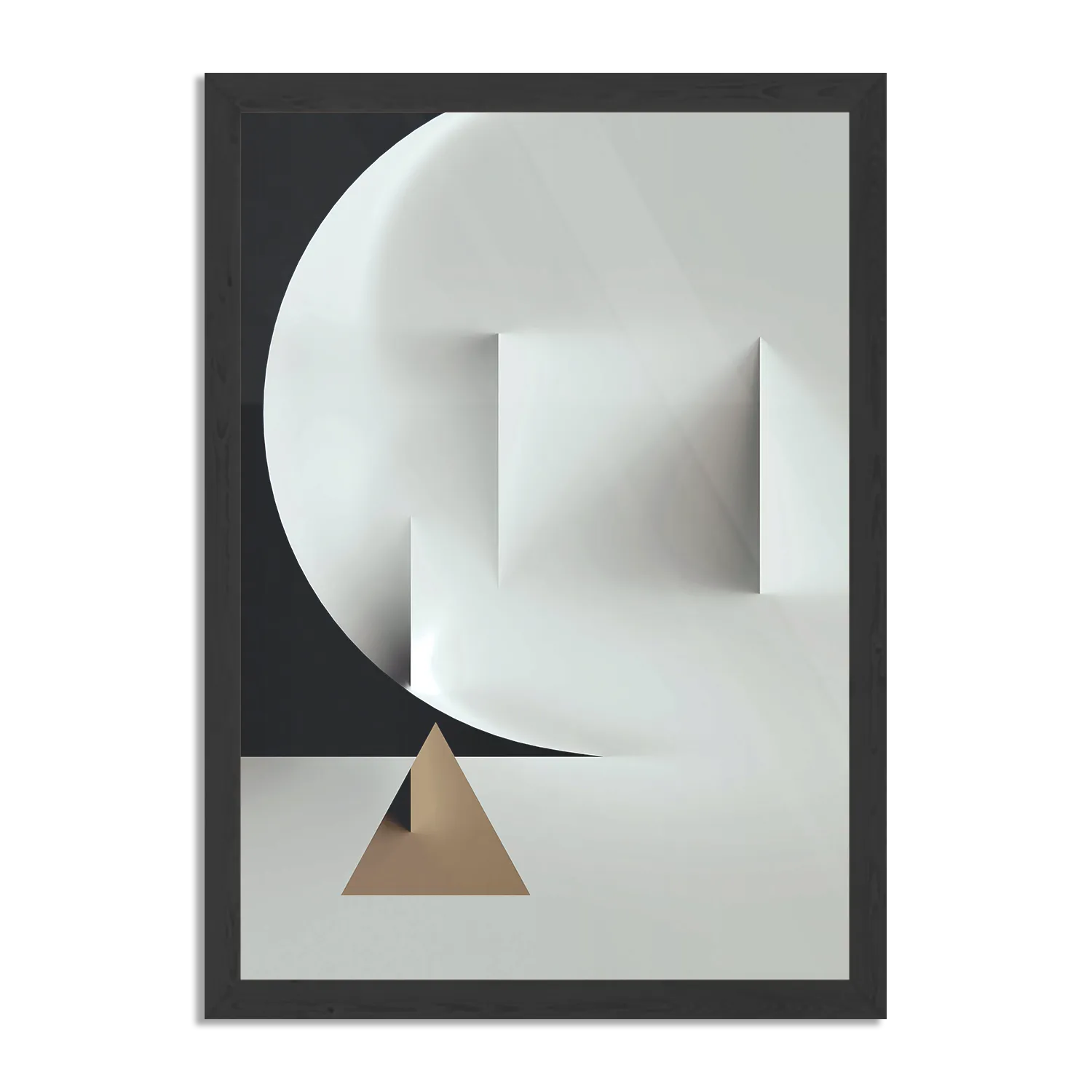 Poster Scandinavisch Wit met Goudkleurig Element 02 Rechthoek Verticaal Met Lijst Template PBL 50 70 Verticaal Abstract 91 1