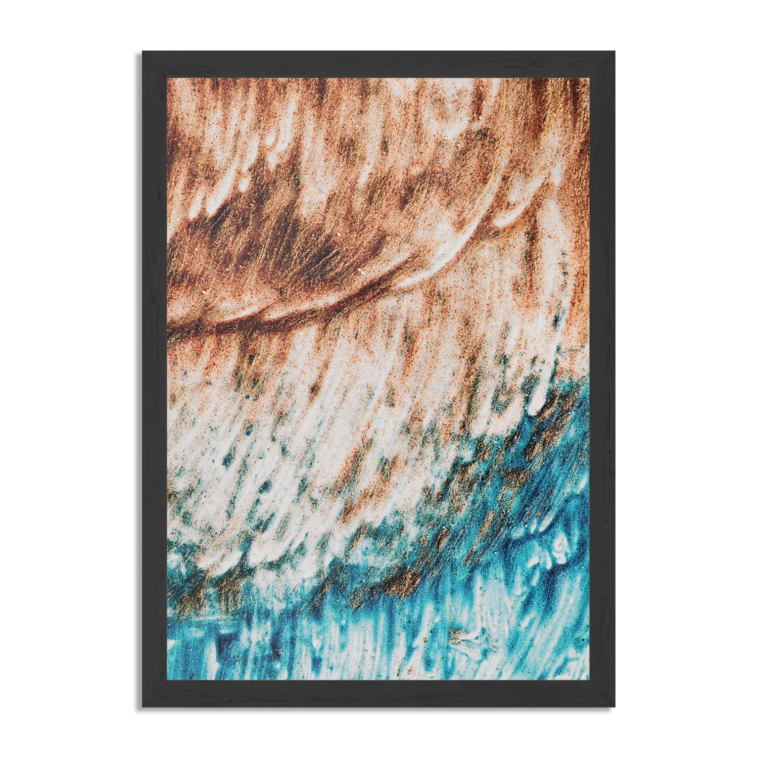 Poster Kunst Oranje blauw Rechthoek Verticaal Met Lijst Template PBL 50 70 Verticaal Abstract 93 1