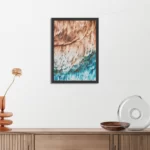Poster Kunst Oranje blauw Rechthoek Verticaal Met Lijst Template PBL 50 70 Verticaal Abstract 93 3