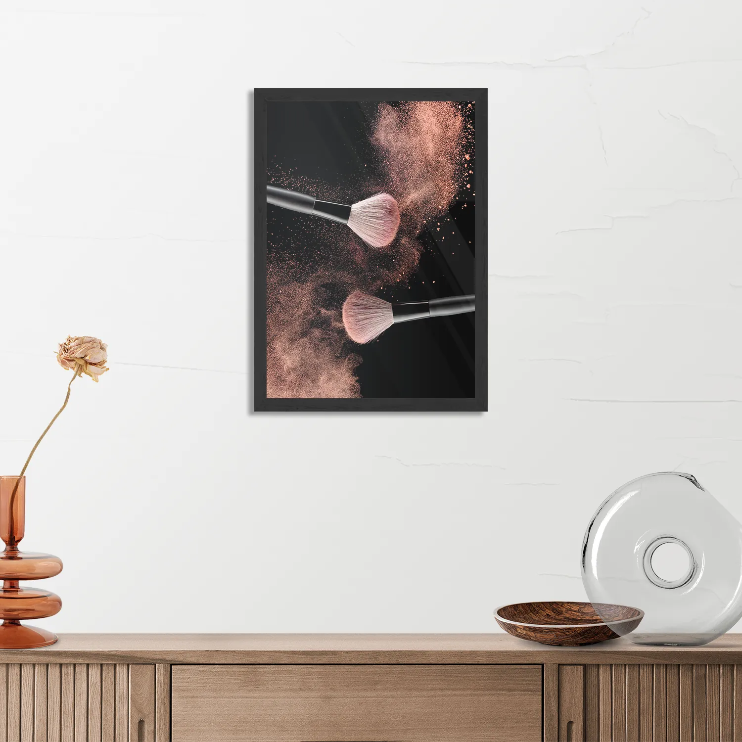 Poster Make up Poederkwast Naturel Rechthoek Verticaal Met Lijst Template PBL 50 70 Verticaal Beauty 2 3