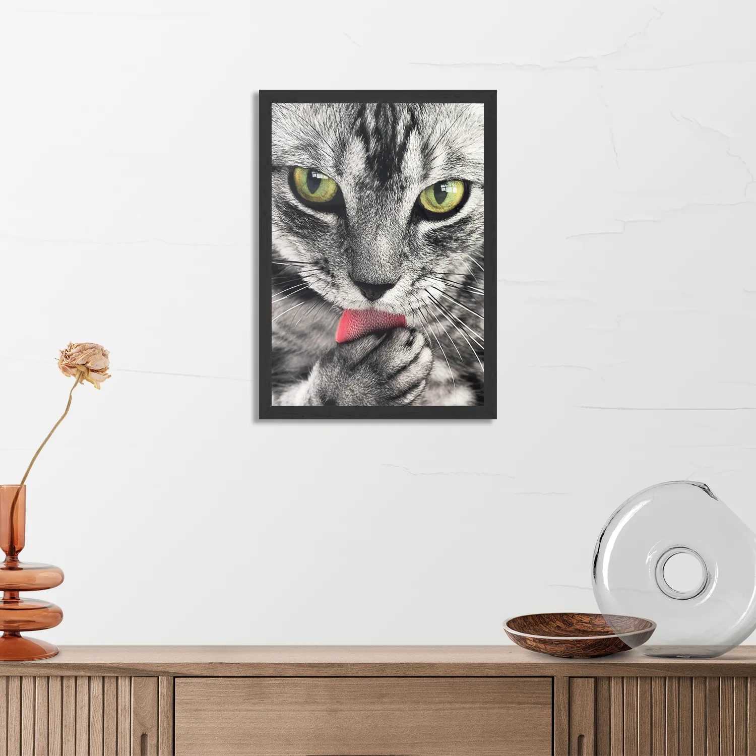 Poster Katte Hoofd Close up Rechthoek Verticaal Met Lijst Template PBL 50 70 Verticaal Dieren 16 3