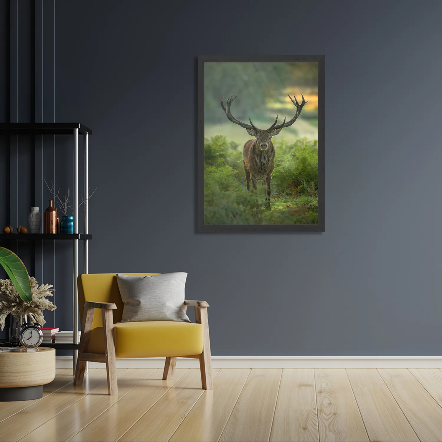 Poster Edelhert In Het Bos Rechthoek Verticaal Met Lijst Template PBL 50 70 Verticaal Dieren 45 2