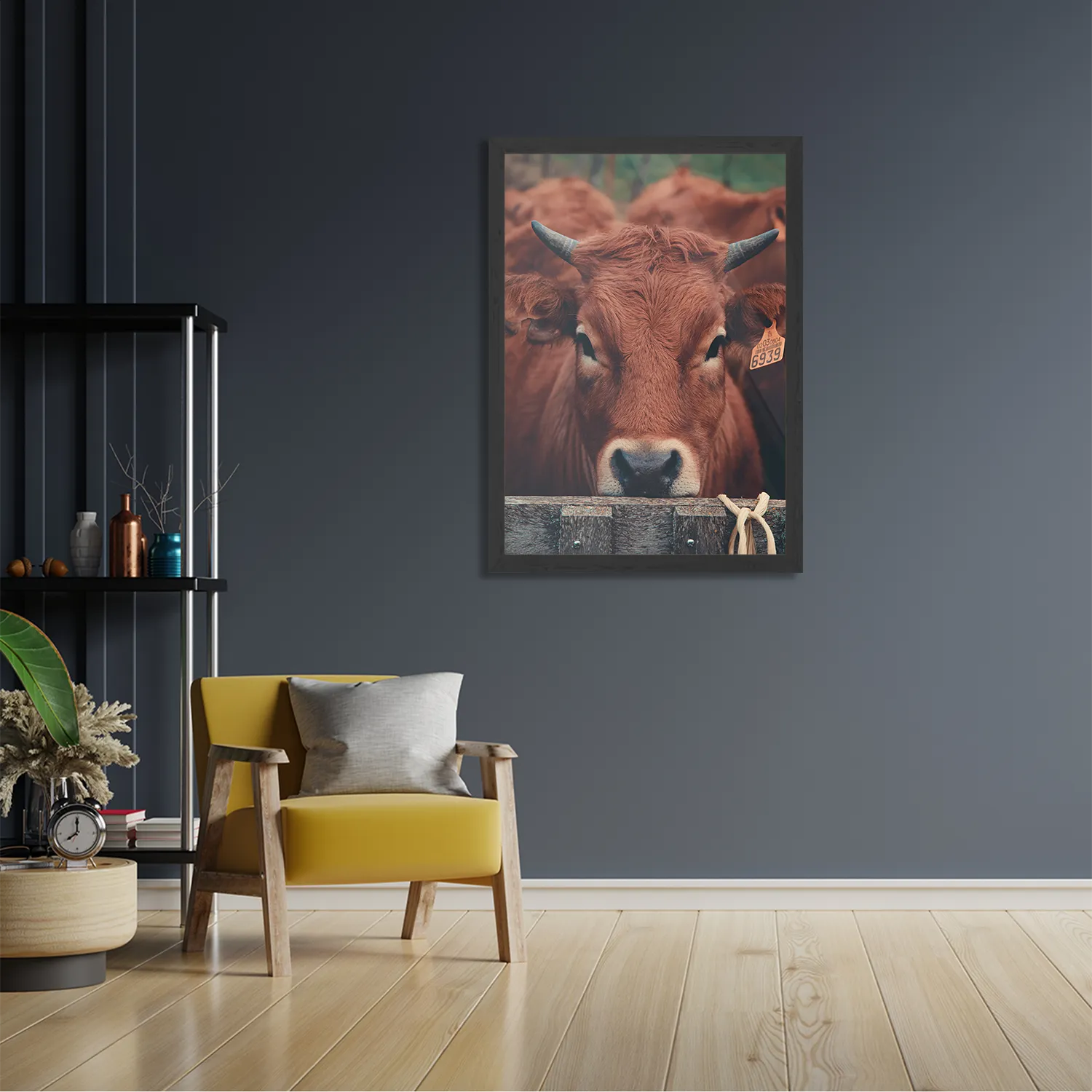 Poster De Gemerkte Stieren Rechthoek Verticaal Met Lijst Template PBL 50 70 Verticaal Dieren 6 2