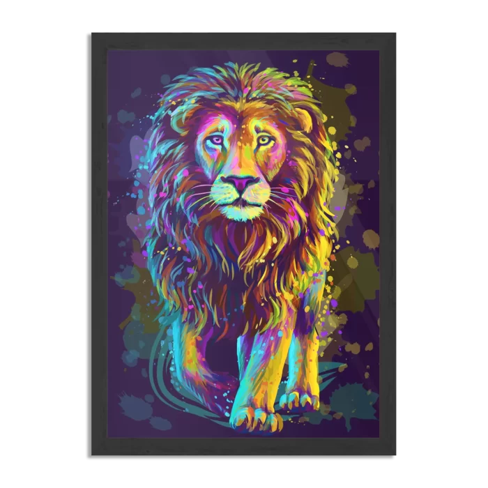 Poster Colored Lion Rechthoek Verticaal Met Lijst Template PBL 50 70 Verticaal Dieren 64 1