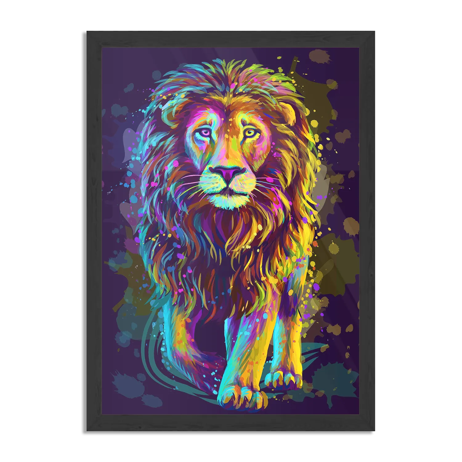 Poster Colored Lion Rechthoek Verticaal Met Lijst Template PBL 50 70 Verticaal Dieren 64 1