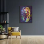 Poster Colored Lion Rechthoek Verticaal Met Lijst Template PBL 50 70 Verticaal Dieren 64 2