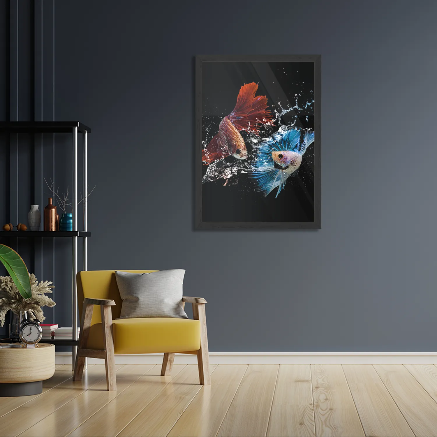Poster Twain Betta Fishes Rechthoek Verticaal Met Lijst Template PBL 50 70 Verticaal Dieren 68 2