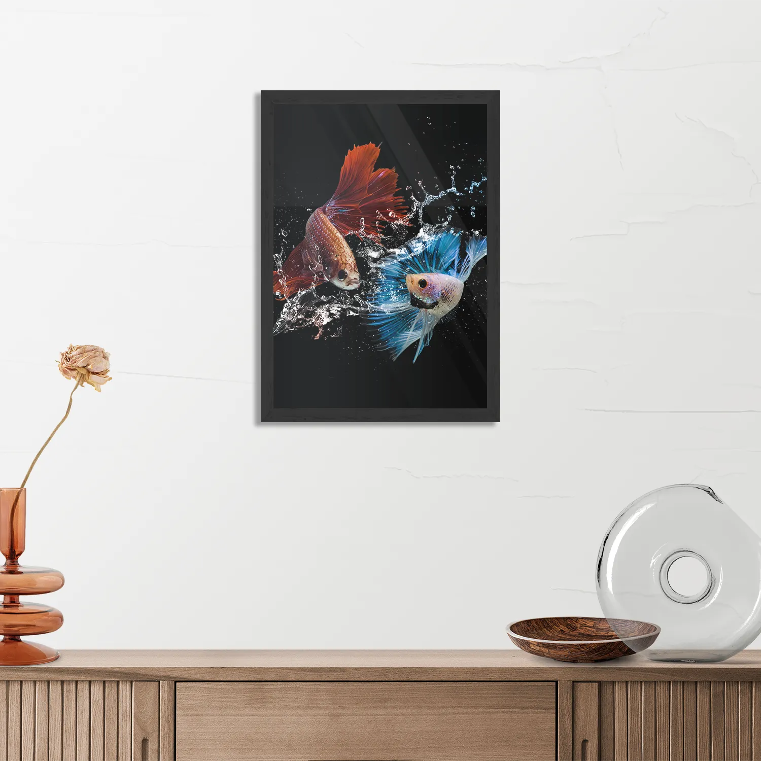 Poster Twain Betta Fishes Rechthoek Verticaal Met Lijst Template PBL 50 70 Verticaal Dieren 68 3