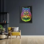 Poster Colored Cat Rechthoek Verticaal Met Lijst Template PBL 50 70 Verticaal Dieren 76 2