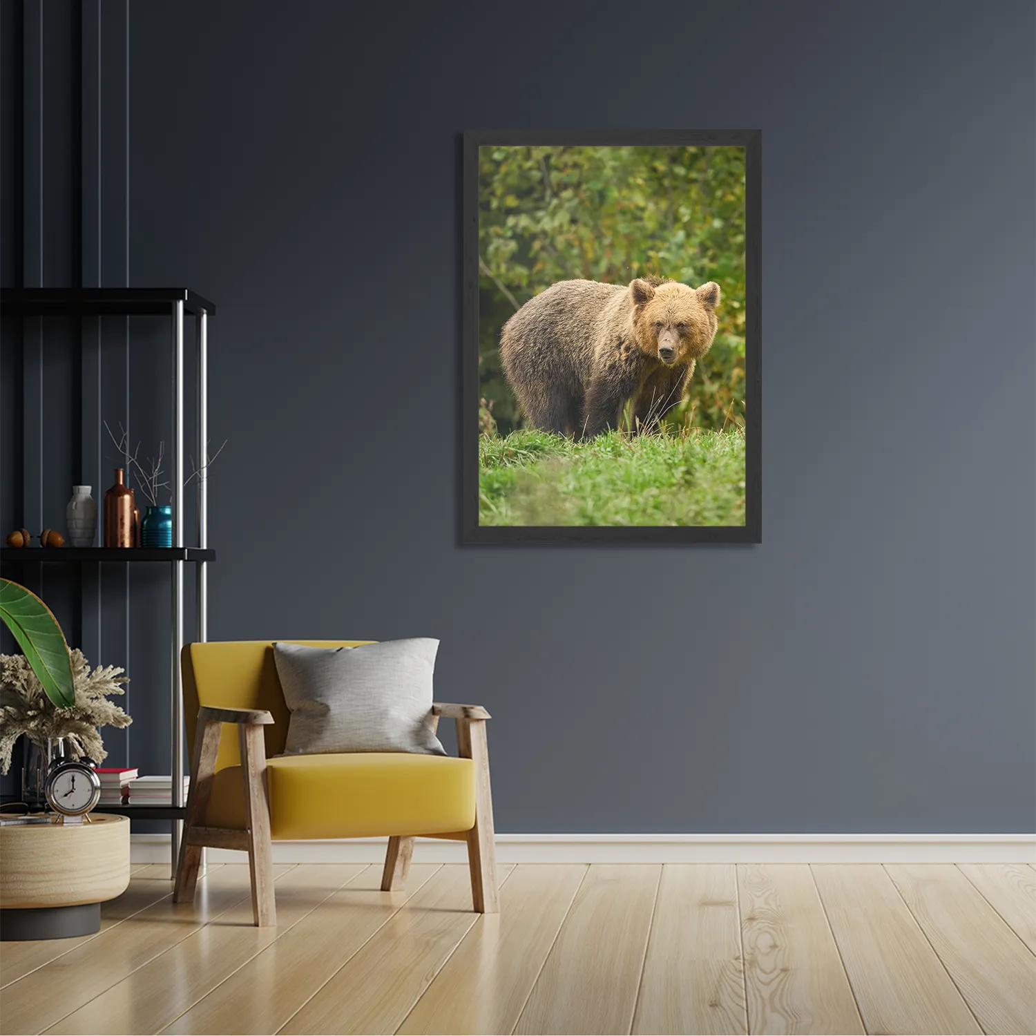 Poster De Beer Tussen Het Groen Rechthoek Verticaal Met Lijst Template PBL 50 70 Verticaal Dieren 78 2