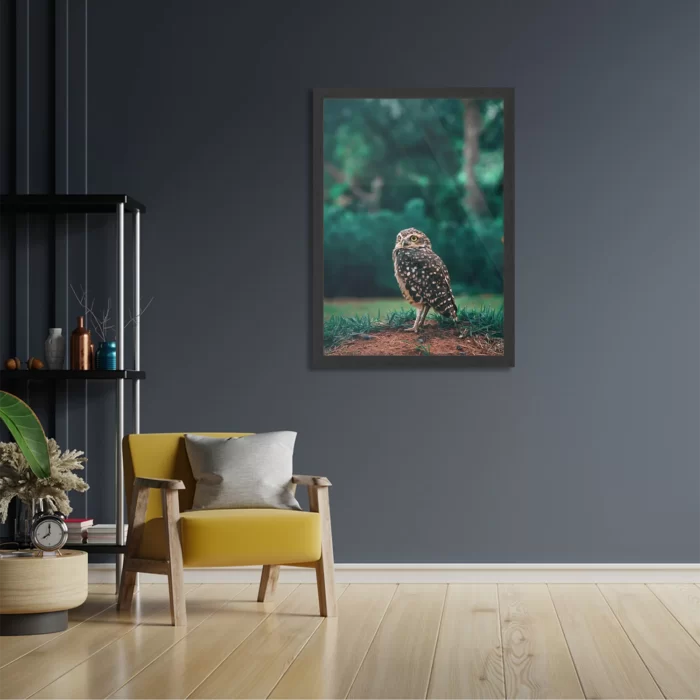 Poster Uil In De Natuur Rechthoek Verticaal Met Lijst Template PBL 50 70 Verticaal Dieren 9 2