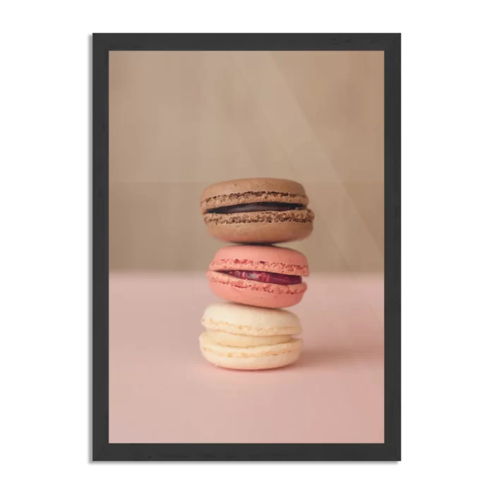 Poster Macarons Roze Beige Tinten Rechthoek Verticaal Met Lijst Template PBL 50 70 Verticaal Eten En Drinken 28 1