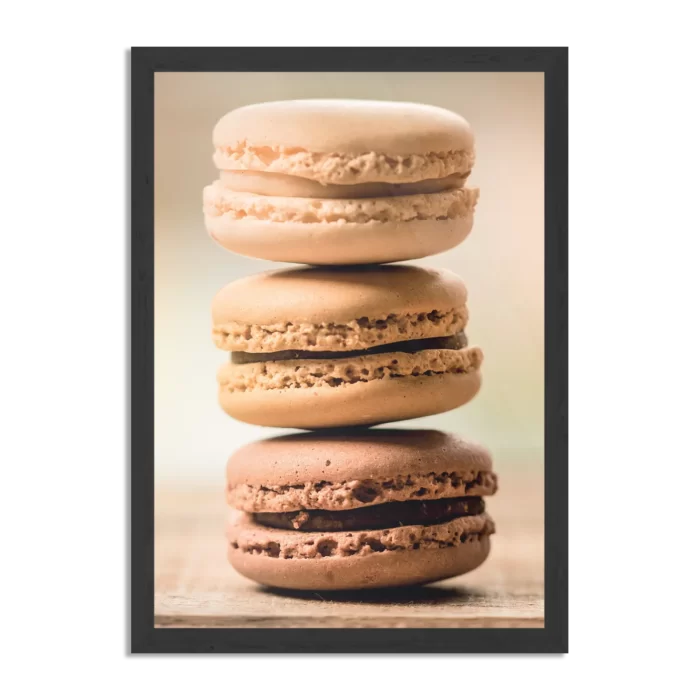 Poster Macarons Beige Tinten 02 Rechthoek Verticaal Met Lijst Template PBL 50 70 Verticaal Eten En Drinken 31 1