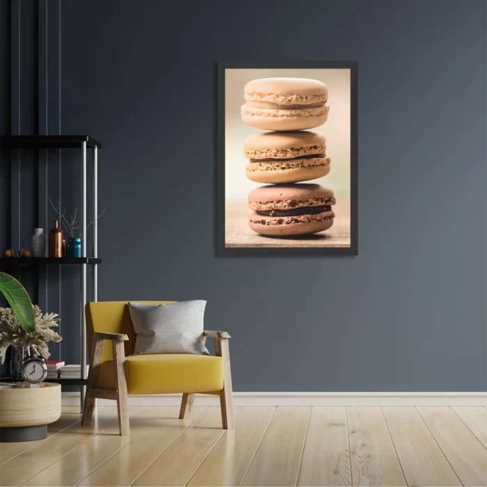 Poster Macarons Beige Tinten 02 Rechthoek Verticaal Met Lijst Template PBL 50 70 Verticaal Eten En Drinken 31 2