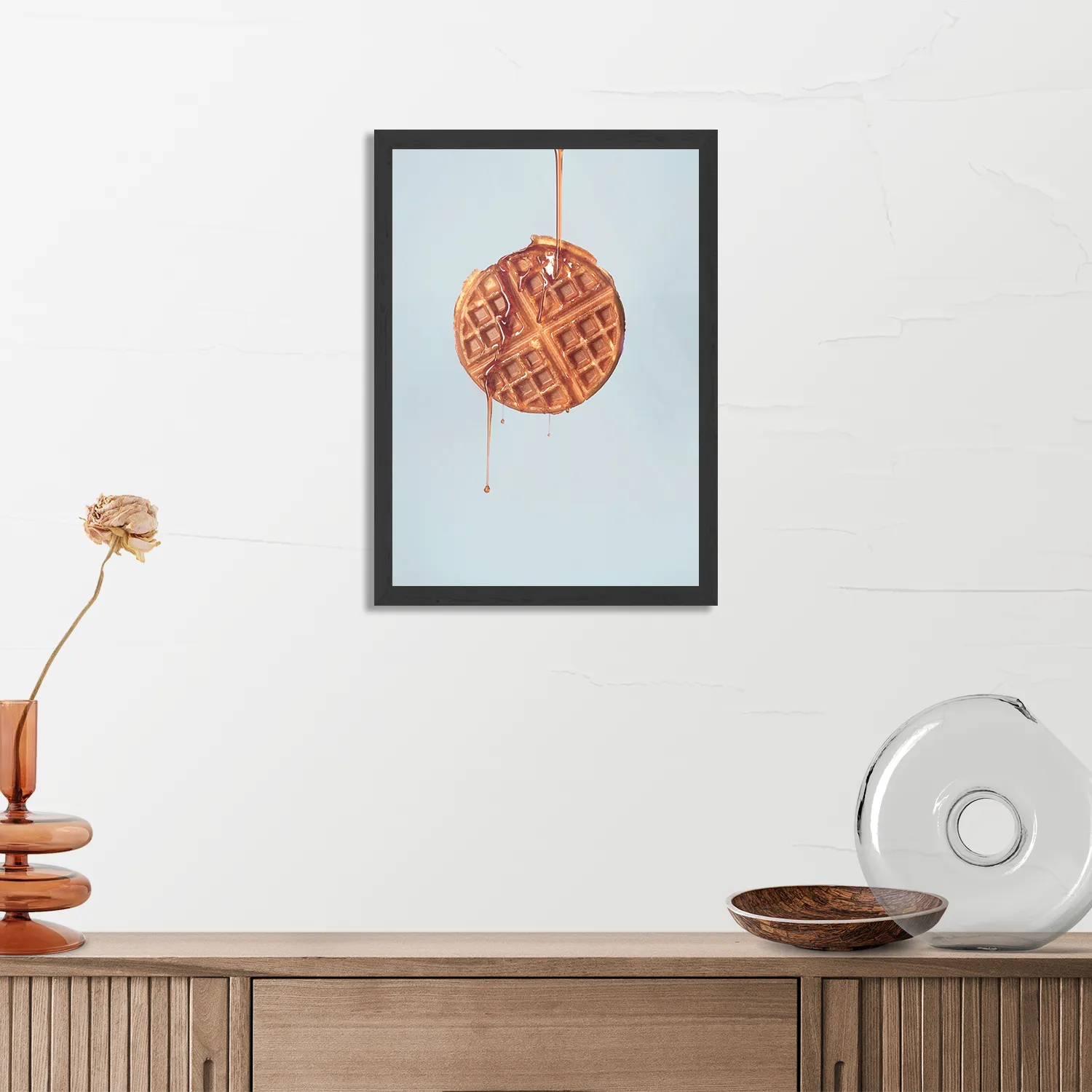 Poster Wafel met Karamelsaus Rechthoek Verticaal Met Lijst Template PBL 50 70 Verticaal Eten En Drinken 72 3
