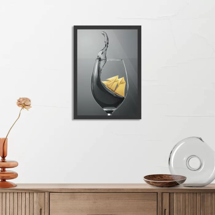 Poster Sailing Wine 01 Rechthoek Verticaal Met Lijst Template PBL 50 70 Verticaal Eten En Drinken 80 3