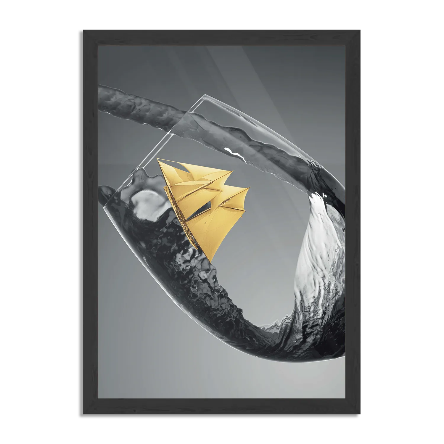 Poster Sailing Wine 03 Rechthoek Verticaal Met Lijst Template PBL 50 70 Verticaal Eten En Drinken 82 1