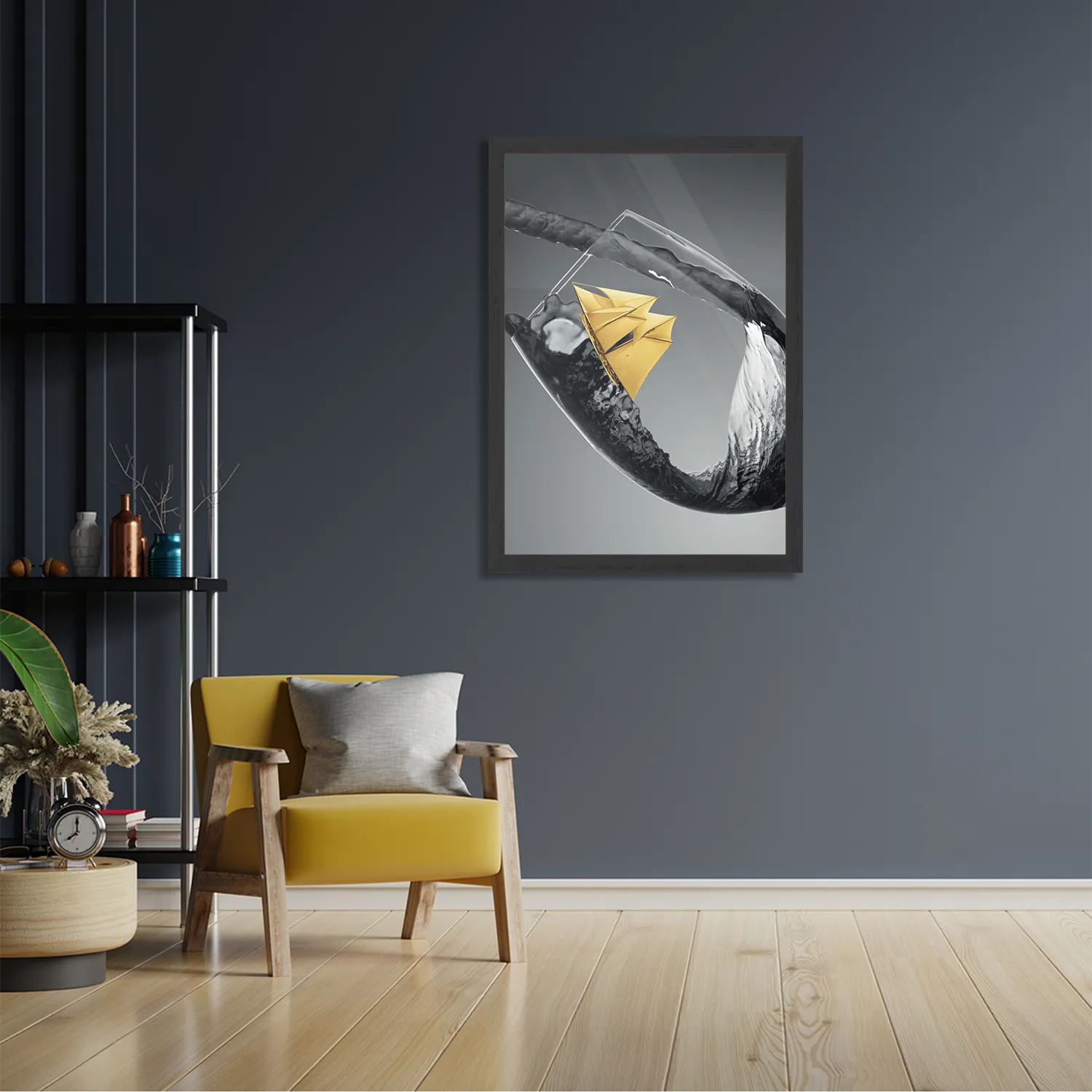 Poster Sailing Wine 03 Rechthoek Verticaal Met Lijst Template PBL 50 70 Verticaal Eten En Drinken 82 2