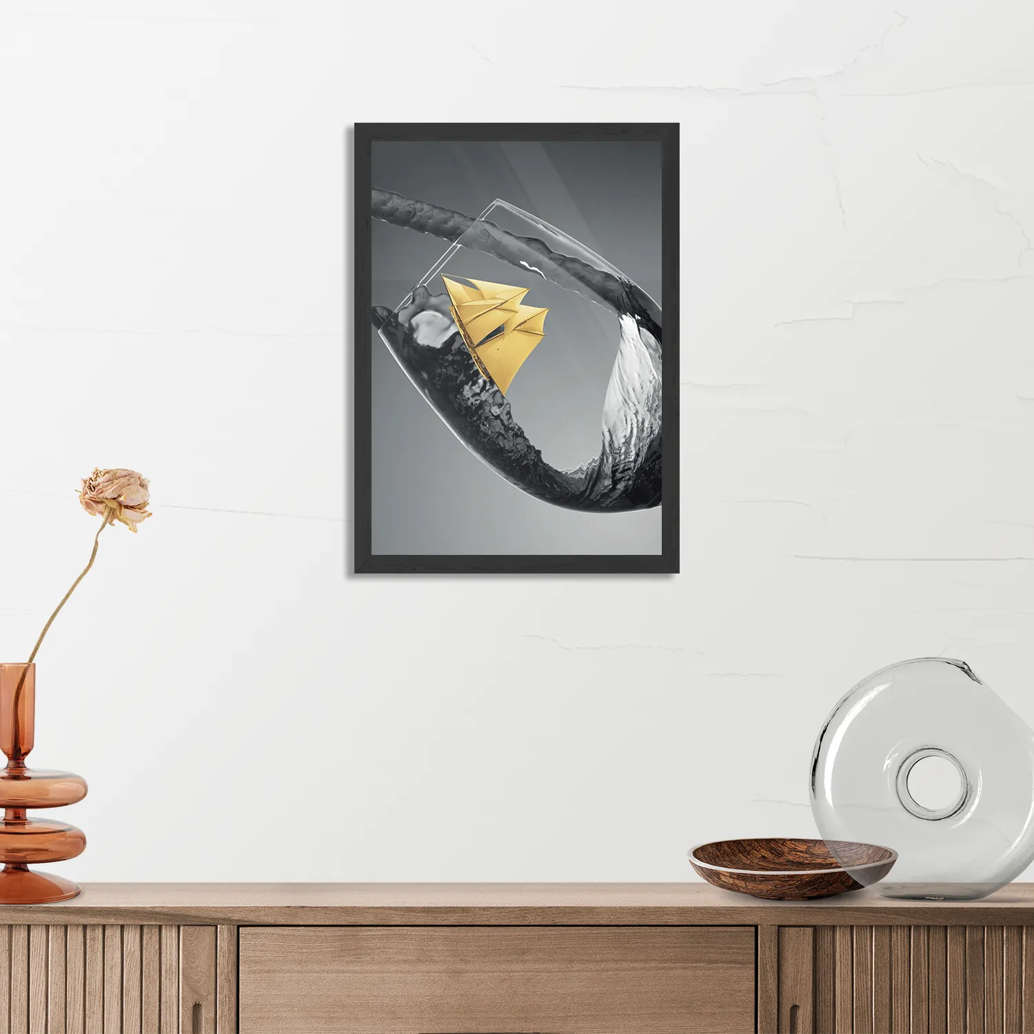 Poster Sailing Wine 03 Rechthoek Verticaal Met Lijst Template PBL 50 70 Verticaal Eten En Drinken 82 3