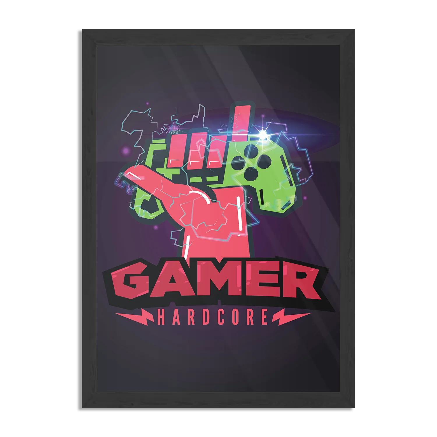 Poster Gamer Hardcore Rechthoek Verticaal Met Lijst Template PBL 50 70 Verticaal Gaming En Spel 11 1