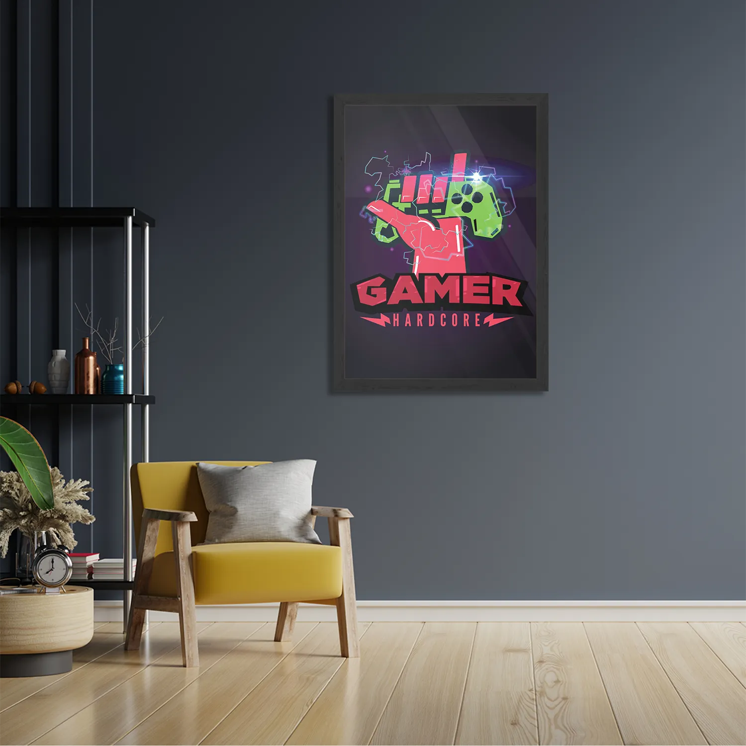 Poster Gamer Hardcore Rechthoek Verticaal Met Lijst Template PBL 50 70 Verticaal Gaming En Spel 11 2