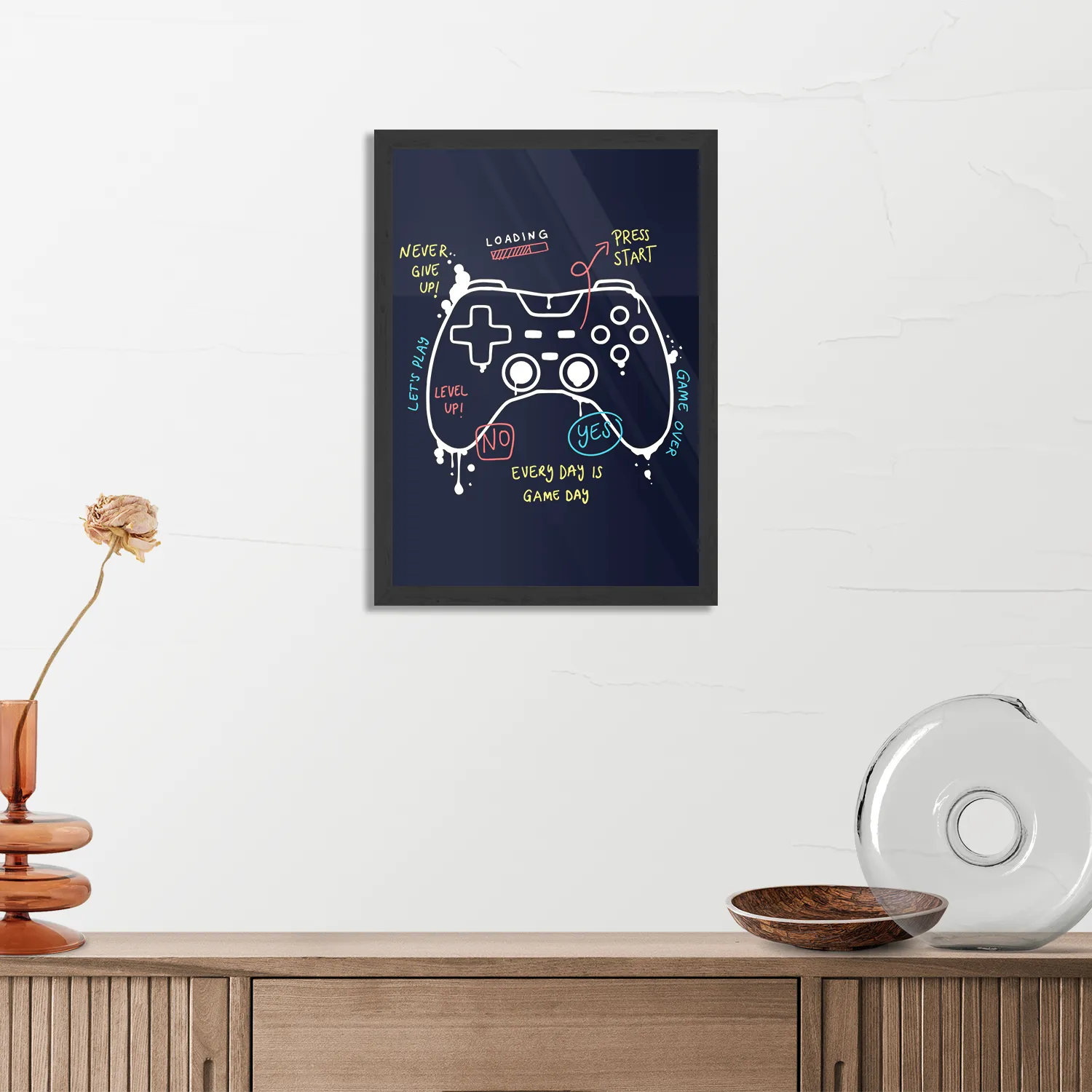 Poster Game Controller Rechthoek Verticaal Met Lijst Template PBL 50 70 Verticaal Gaming En Spel 14 3