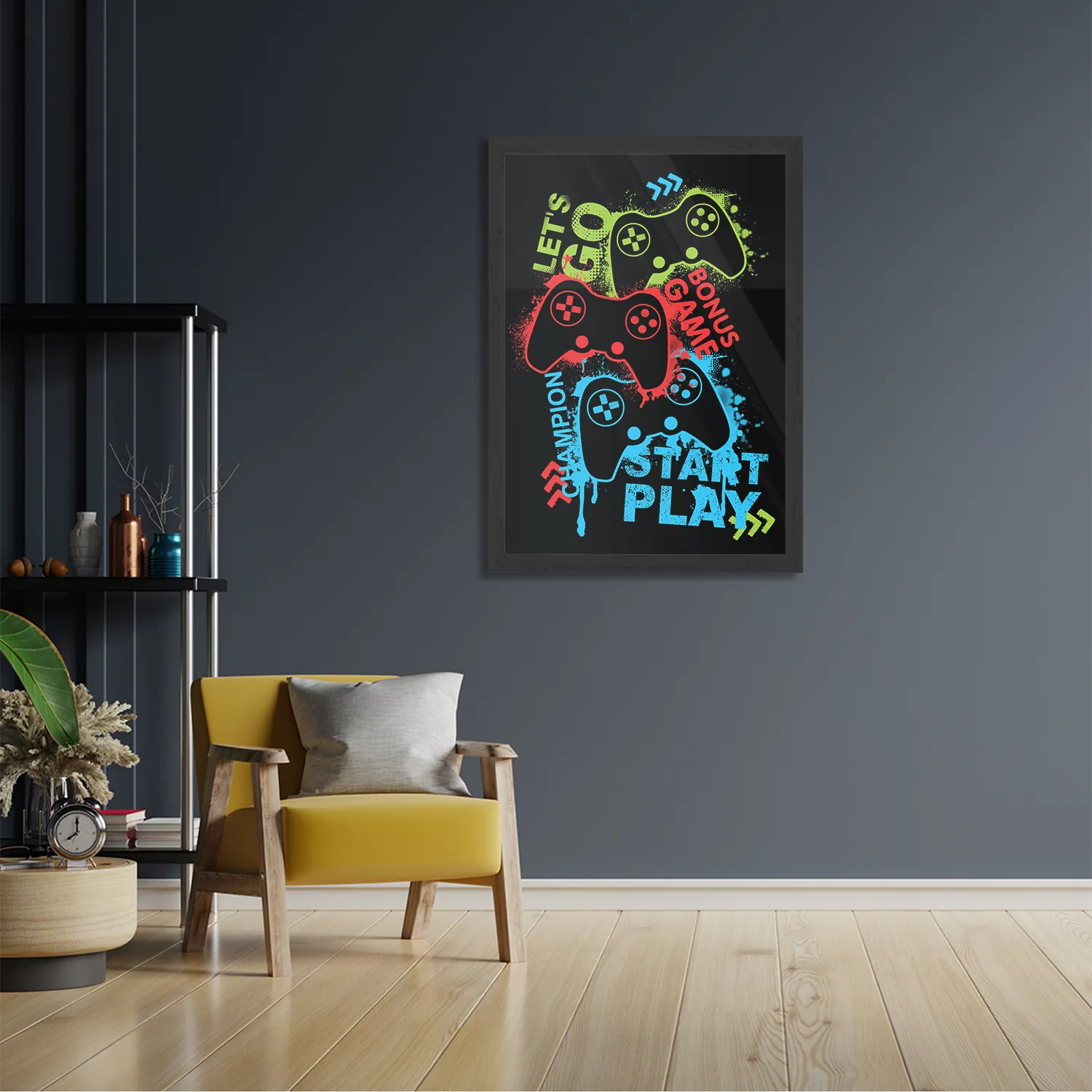 Poster Let's Game Rechthoek Verticaal Met Lijst Template PBL 50 70 Verticaal Gaming En Spel 17 2