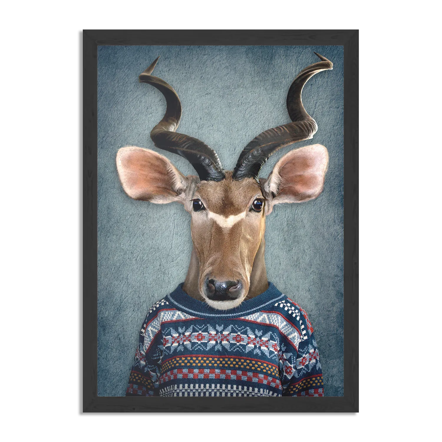 Poster Menselijke Bok Met Gebreide Trui Rechthoek Verticaal Met Lijst Template PBL 50 70 Verticaal Ironisch 1 1