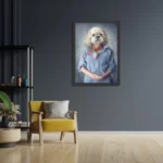 Poster Menselijke Hond In Boeren Thema Rechthoek Verticaal Met Lijst Template PBL 50 70 Verticaal Ironisch 3 2