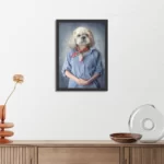 Poster Menselijke Hond In Boeren Thema Rechthoek Verticaal Met Lijst Template PBL 50 70 Verticaal Ironisch 3 3