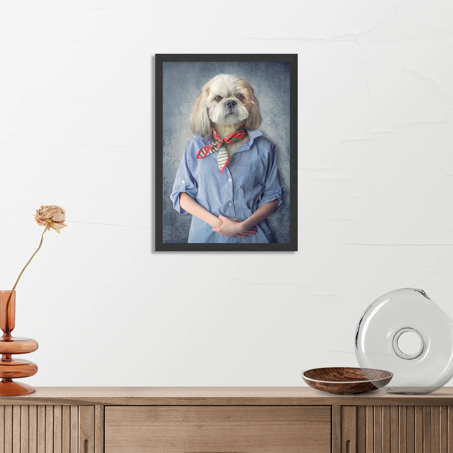 Poster Menselijke Hond In Boeren Thema Rechthoek Verticaal Met Lijst Template PBL 50 70 Verticaal Ironisch 3 3