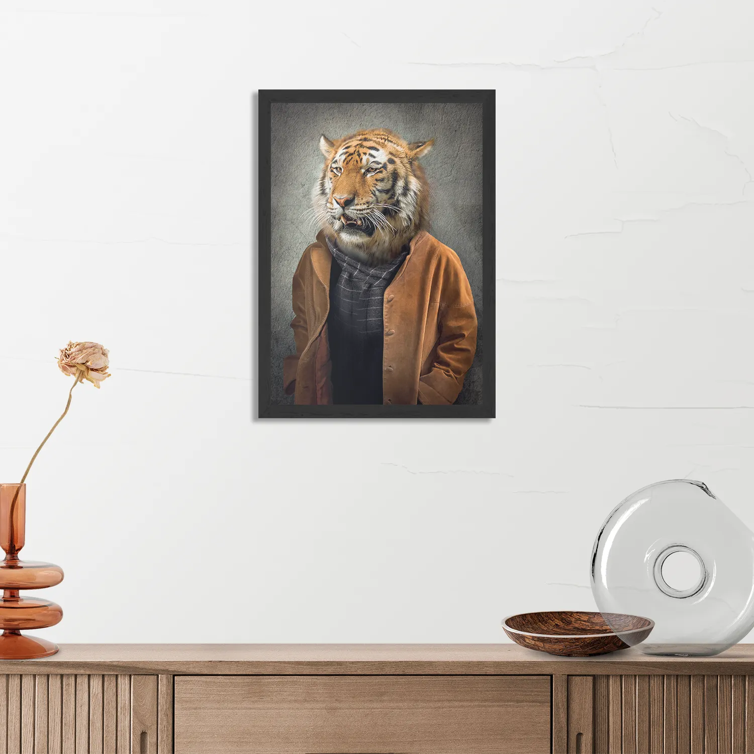 Poster Menselijke Tijger Rechthoek Verticaal Met Lijst Template PBL 50 70 Verticaal Ironisch 4 3