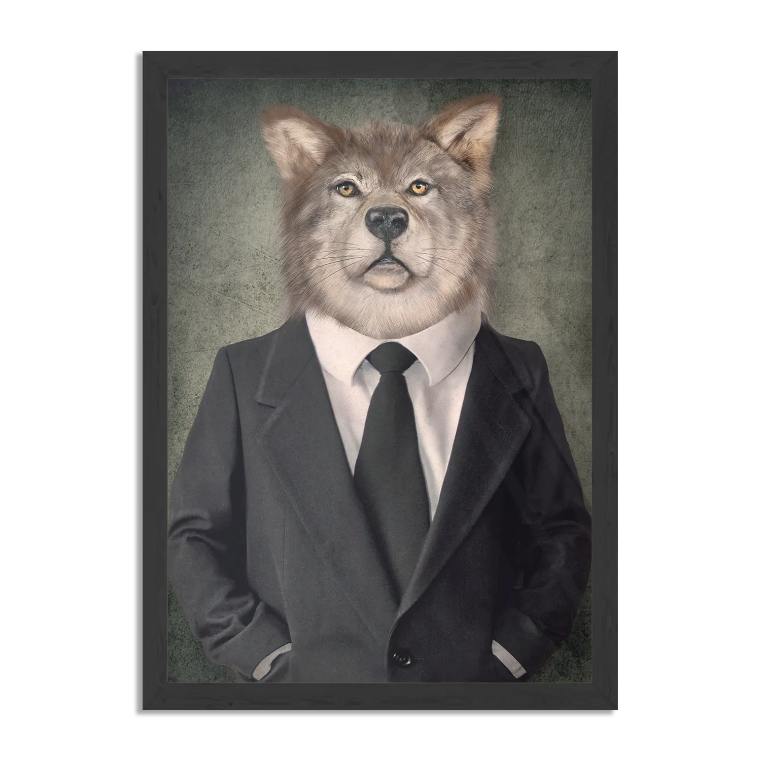 Poster Menselijke Vos In Casual Pak Rechthoek Verticaal Met Lijst Template PBL 50 70 Verticaal Ironisch 5 1