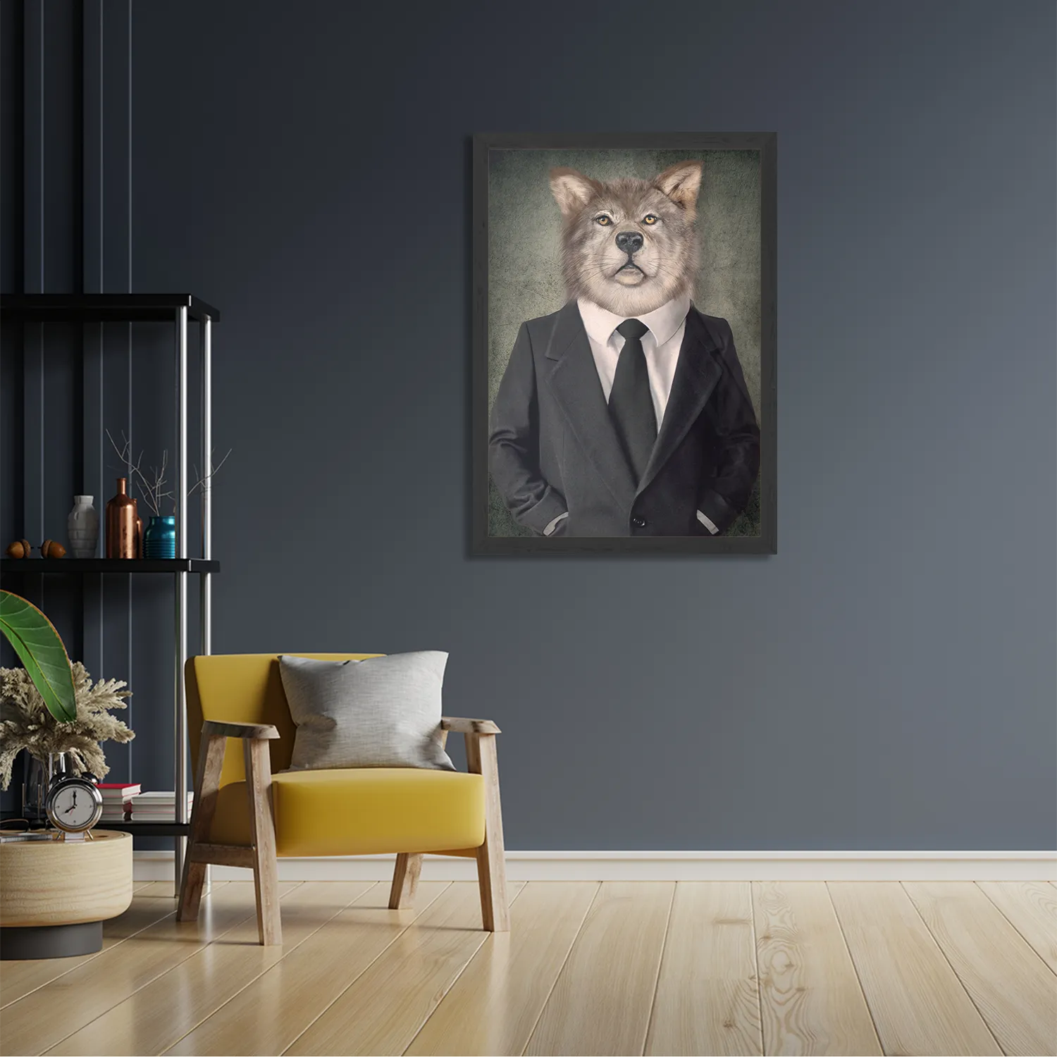 Poster Menselijke Vos In Casual Pak Rechthoek Verticaal Met Lijst Template PBL 50 70 Verticaal Ironisch 5 2