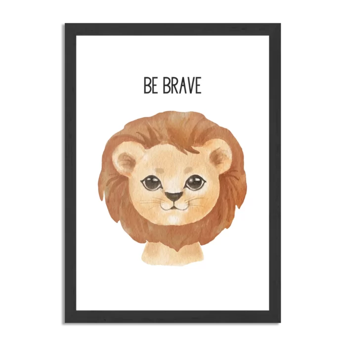 Poster Be Brave Leeuw Rechthoek Verticaal Met Lijst Template PBL 50 70 Verticaal Kinderen 10 1