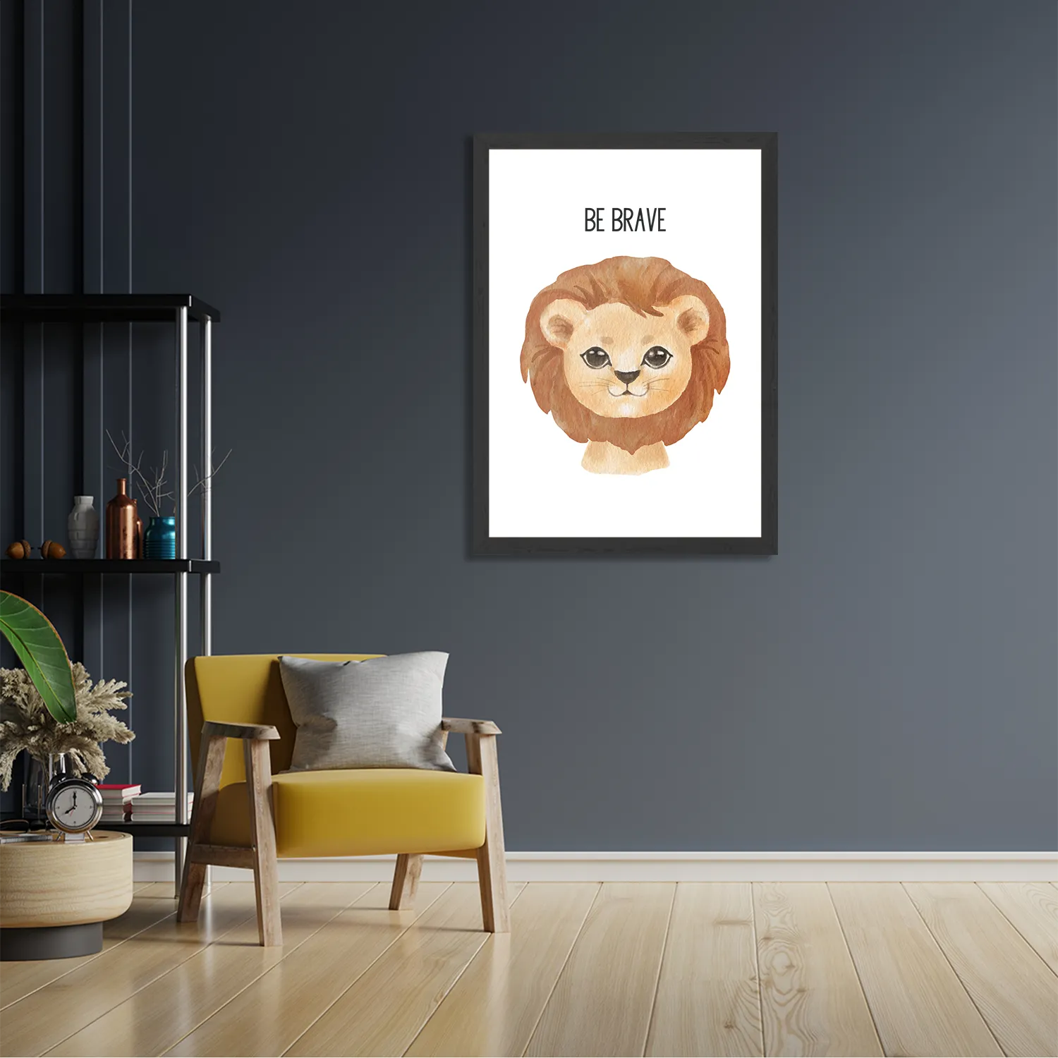 Poster Be Brave Leeuw Rechthoek Verticaal Met Lijst Template PBL 50 70 Verticaal Kinderen 10 2