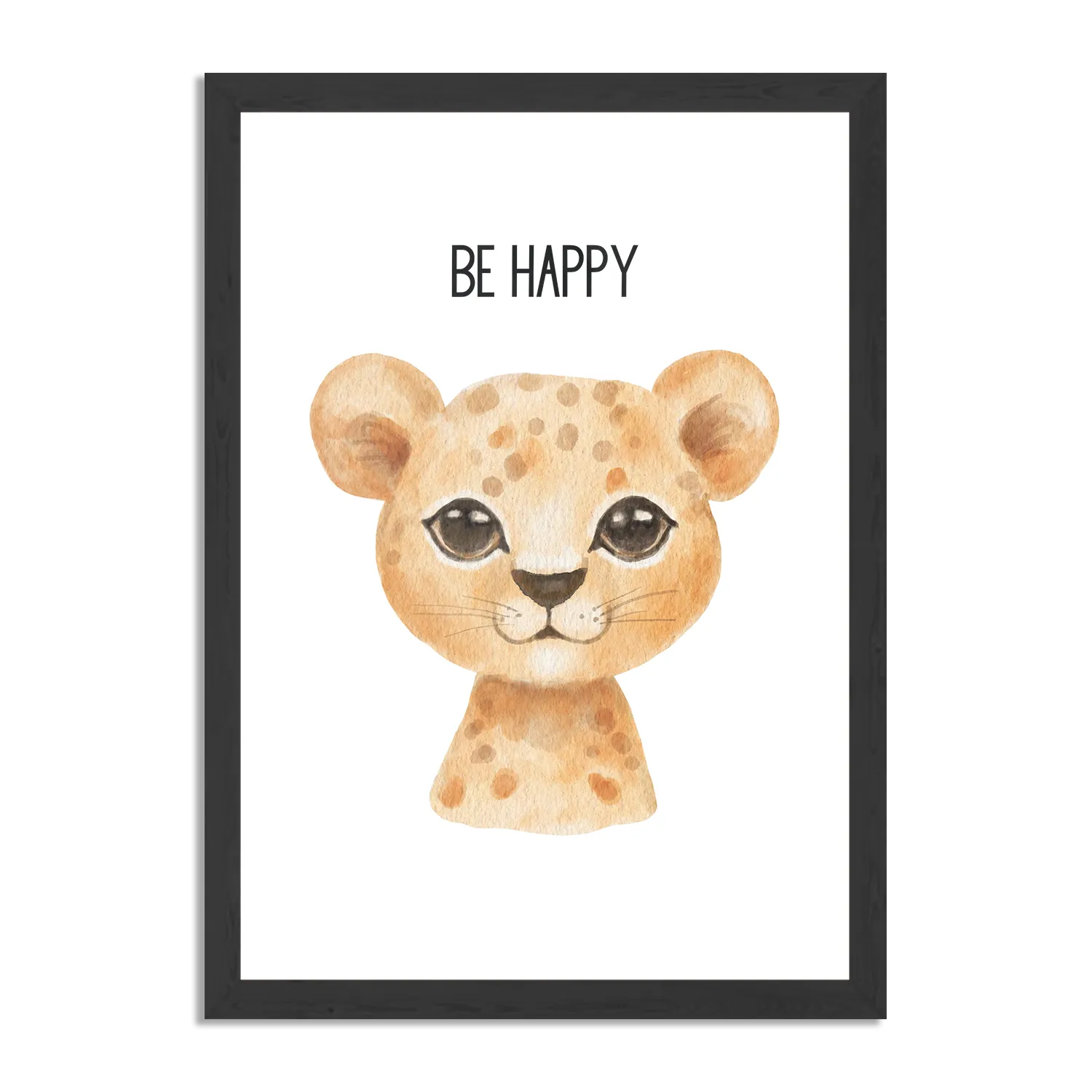 Poster Be Happy Leeuwin Rechthoek Verticaal Met Lijst Template PBL 50 70 Verticaal Kinderen 11 1